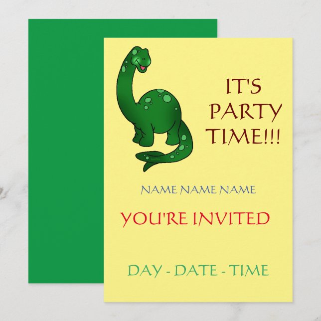 conjunto de convites para aniversários de criança (Frente/Verso)