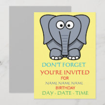 conjunto de convites para aniversários de criança