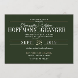 Conjunto de Convites para Casamento Verde Tradicio