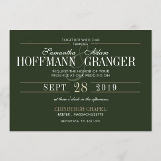 Conjunto de Convites para Casamento Verde Tradicio