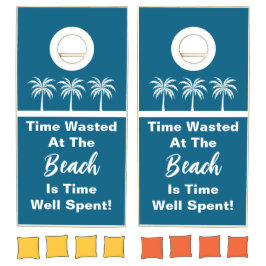 Conjunto de Cornhole com Frase de Praia