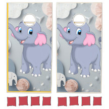 Conjunto de Cornhole elefante azul bebê fofo