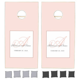 Conjunto de Cornhole Monogramas Blush Wedding
