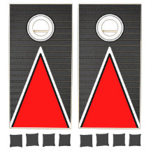 Conjunto de Cornhole Negro e Vermelho Moderno