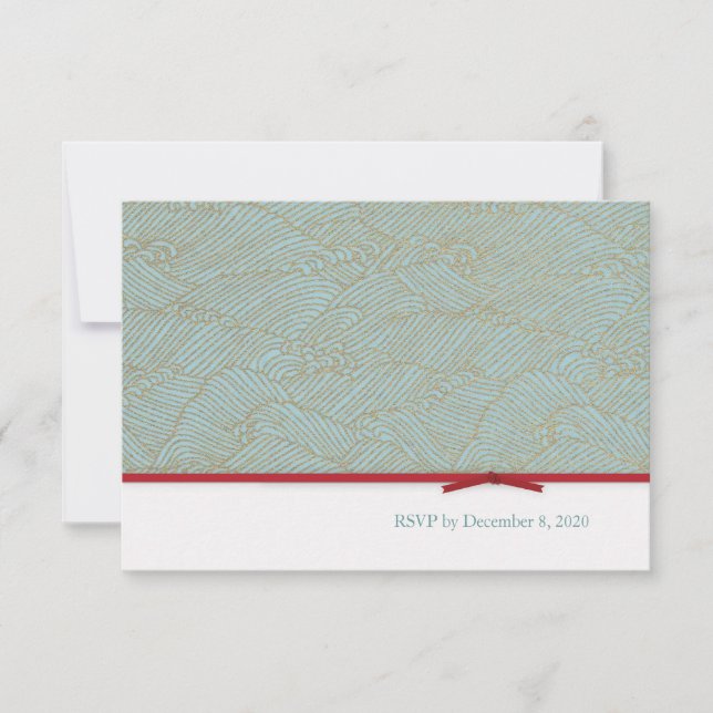 Conjunto de Correio RSVP de Felicidade Dupla Chinê (Frente)