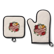 Conjunto de Cozinha Floral da Mamãe – Luvas de For
