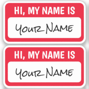Conjunto de Dois Adesivos Personalizados Olá Meu N