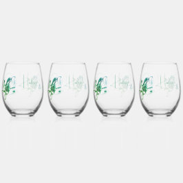 Conjunto de Drinkware de Casais Verdes Aqua