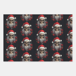 Conjunto de Embrulho de Caveira de Papai Noel 3 Pe