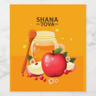 Conjunto de Etiquetas de Comida e Bebida Shana Tov