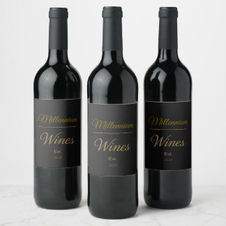 Conjunto de Etiquetas de Vinho Douradas Personaliz