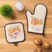 Conjunto de Florais de Abóbora de Outono – Lenços 