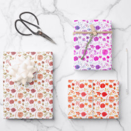 Conjunto de folhas planas de papel de enrolamento