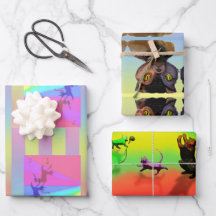 Conjunto de folhas planas de papel de enrolamento