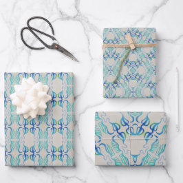 Conjunto de folhas planas de papel para empacotame