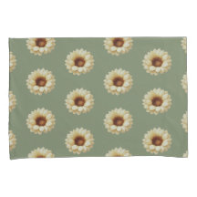 Conjunto de fronhas florais de girassol verde salv