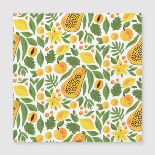 Conjunto de Frutas exóticas: Papaya, Lemon, Mango