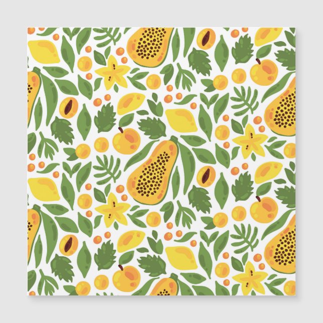 Conjunto de Frutas exóticas: Papaya, Lemon, Mango (Frente)