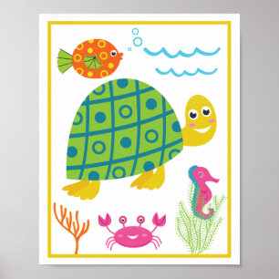 Conjunto de Impressão de Arte de Criaturas Marinha