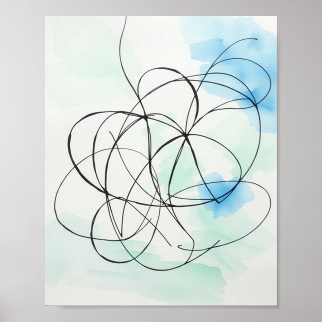 Conjunto de Impressões de Desenho de Linha Abstrat (Frente)