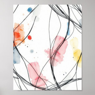 Conjunto de Impressões de Desenho de Linha Abstrat