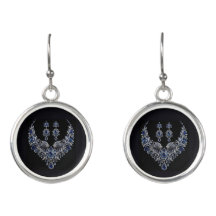 Conjunto de Joias de Cristal Tigre Prata Azul