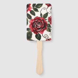 Conjunto de leques de rosas vermelhas escuras