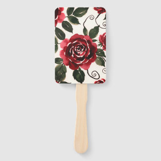 Conjunto de leques de rosas vermelhas escuras