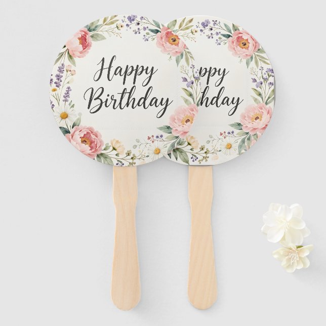Conjunto de Leques para Festa Floral | Decoração d (Frente e Verso)