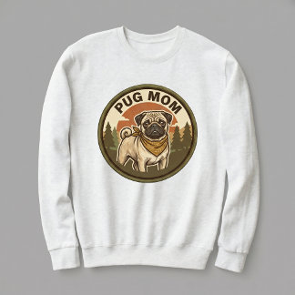 Conjunto de Mãe Pug Camiseta de Mãe de Cachorro Pu