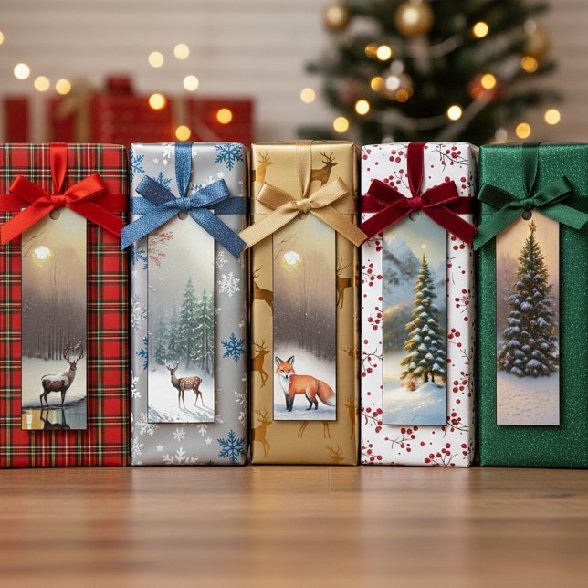 Conjunto de marcador de Natal com tema de bosques (Criador carregado)