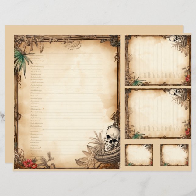 Conjunto de menus Pirate Fantasy (Frente/Verso)