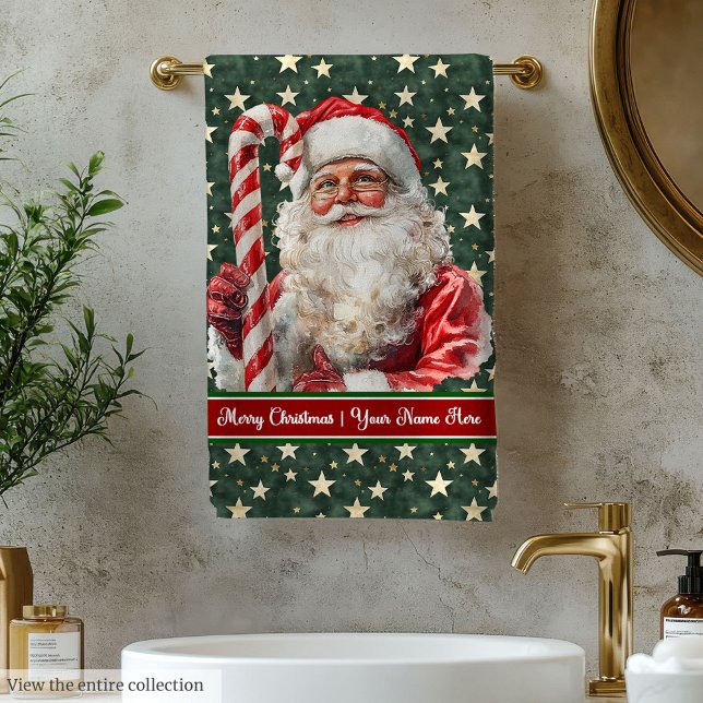 Conjunto de Natal da Torre Santa Claus Bath (Elegant Santa Claus Bath Towel Christmas Set)