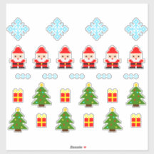 Conjunto de Natal em Pixel Art Adesivo 2