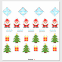 Conjunto de Natal em Pixel Art Adesivo 2