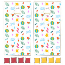 Conjunto de Padrões de Praia de Verão em Cornhole