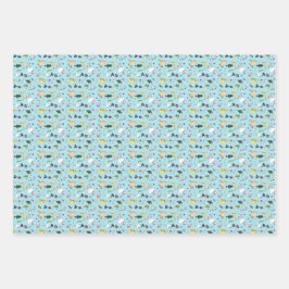 Conjunto de papel de embalagem de frango de Natal 