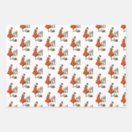 Conjunto de Papel de Embalagem de Krampus Feminino