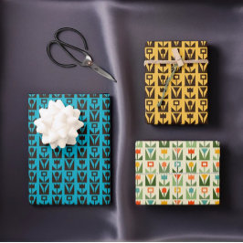 Conjunto de Papel de Embalagem do Modernista Flora