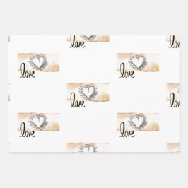 Conjunto de papel de embalagem para presentes e ch