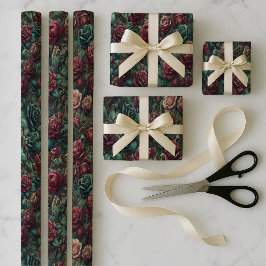 Conjunto de Papel de Embrulho Art Nouveau Rosa Tea