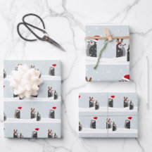 Conjunto de papel de embrulho com pinguins de feri