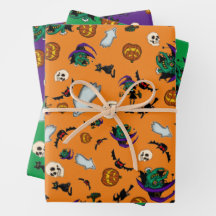 Conjunto de Papel de Embrulho de Halloween