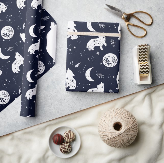 Conjunto de Papel de Embrulho Lobo Uivando para a  (Artesanato)