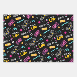 Conjunto de papel de empacotamento de presente com