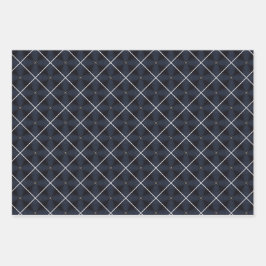 Conjunto de papel de enrolamento de luxo azul e Do