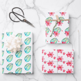 Conjunto de papel de enrolamento tropical de 3