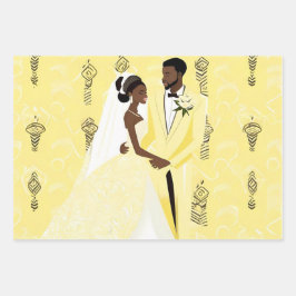 Conjunto de Papel de Invólucro Amarelo