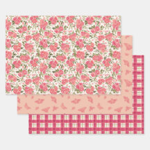 Conjunto de Papel de Presente Jardim de Rosas Mode