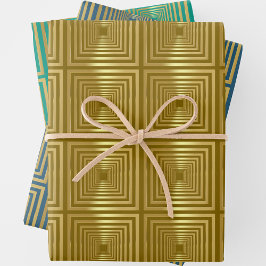 Conjunto de papel para enrolamento azul-turquesa